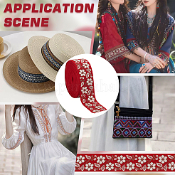 10 Yards Ethnic Style Embroidery Polyester Ribbons&nbsp;OCOR-FG0002-24A