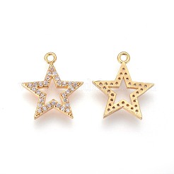 Brass Micro Pave Cubic Zirconia Pendants&nbsp;KK-F809-09G