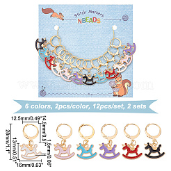 Alloy Enamel Pendant Locking Stitch Markers&nbsp;HJEW-AB00169