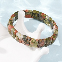Natural Unakite Beaded Stretch Bracelets for Unisex&nbsp;G-K303-02H