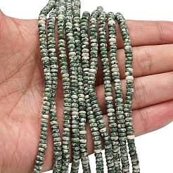 Natural Green Spot Jasper Beads Strands&nbsp;G-L635-A20-4x2mm