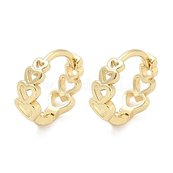 Hollow Heart Brass Hoop Earrings&nbsp;EJEW-Z102-16G