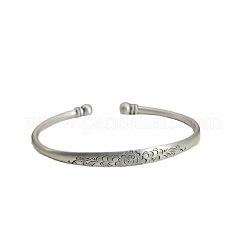 Retro Carved Peony Brass Cuff Bangles for Women&nbsp;FS-WG4858E-01