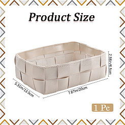 Rectangle with Tartan Pattern Imitation Leather Storage Baskets&nbsp;AJEW-WH20004-66A