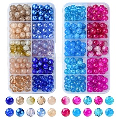 10 Colors Crackle & Baking Paint & Imitation Jade Glass Beads&nbsp;DGLA-YW0001-24A