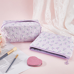 2Pcs 2 Styles Portable Travel Polyester Cosmetic Zipper Storage Clutch Bags&nbsp;ABAG-CY0001-01C