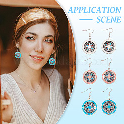 3Pairs 3 Colors Alloy Enamel Dangle Earring for Women&nbsp;EJEW-TA0001-42