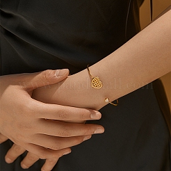 Clear Cubic Zirconia Cuff Bangles&nbsp;BJEW-P305-03G