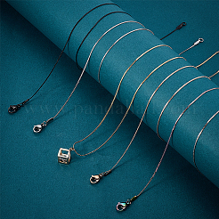 10Pcs 5 Colors 304 Stainless Steel Serpentine Chain Necklaces Set for Men Women&nbsp;NJEW-BC0001-10