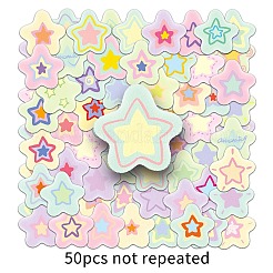 50Pcs Cute Star PVC Self-Adhesive Stickers&nbsp;PW-WG31145-01