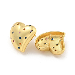 Rack Plating Brass Micro Pave Cubic Zirconia Stud Earring&nbsp;EJEW-C102-08G-02