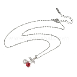 Brass & Cubic Zirconia Pendant Necklaces&nbsp;SA-CBA7E55-03P-01
