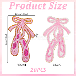 Bowknot & Dancing Shoes Computerized Embroidery Cloth Iron on Sew on Patches&nbsp;PATC-WH0002-134