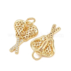 Brass Cubic Zirconia Pendants&nbsp;KK-L251-52G-01