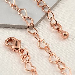 Brass Heart Link Bracelets for Women&nbsp;BJEW-G735-07RG
