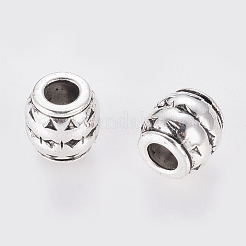 Tibetan Style Alloy Large Hole Barrel Beads&nbsp;LF0929Y-NF