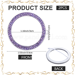2pcs Self Adhesive Platinum Alloy with Rhinestone Car Stickers&nbsp;DIY-CN0003-70