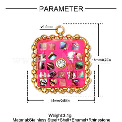 304 Stainless Steel Enamel Pendants&nbsp;STAS-OY013-29G