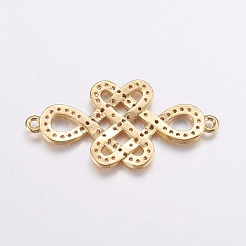Brass Micro Pave Cubic Zirconia Links&nbsp;ZIRC-G125-06G