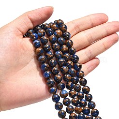 Synthetic Gold Clinquant Stone Beads Strands&nbsp;G-G026-R-8mm-1