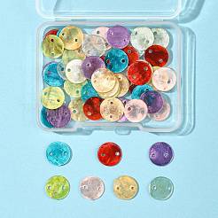 56Pcs 7 Colors Spray Painted Natural Capiz Shell Connector Charms&nbsp;SSHEL-FS0001-09