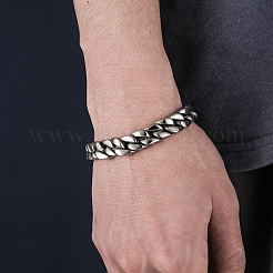 Alloy Curb Chain Bracelet for Men&nbsp;WG16336-01-1