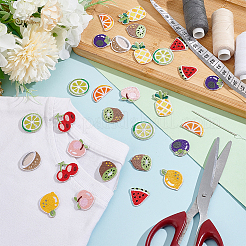 Summer Fruit Theme Polyester Embroidery Cloth Self Adhesive Patches&nbsp;PATC-WH0001-124