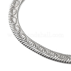 Non-Tarnish 304 Stainless Steel Herringbone Chain Necklace&nbsp;NJEW-D045-11P