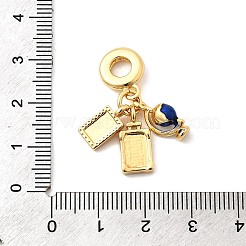 Brass Micro Pave Clear Cubic Zirconia European Dangle Charms&nbsp;KK-F904-03A-G