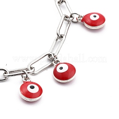 Evil Eye Alloy Enamel Charm Bracelets&nbsp;BJEW-JB05443-01