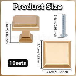 10Pcs Square Alloy Drawer Knobs&nbsp;FIND-GO0004-04