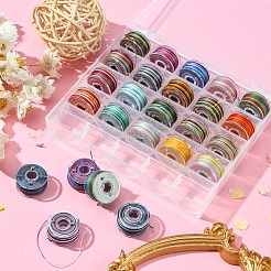 25 Rolls 25 Colors Round Segment Dyed Waxed Polyester Thread String&nbsp;YC-YW0001-02A