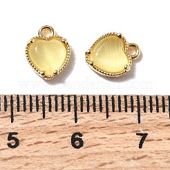 Heart Brass Charms&nbsp;KK-D024-02C-G