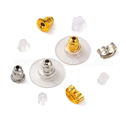 740Pcs 10 Style Brass & Iron & Plastic Ear Nuts&nbsp;DIY-YW0006-34