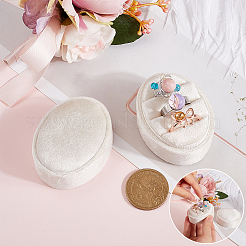 Oval Shape Velvet Rings Storage Gift Boxes&nbsp;CON-WH20001-06A