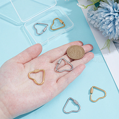6Pcs 2 Colors 304 Stainless Steel Screw Carabiner Lock Charms&nbsp;STAS-UN0064-06