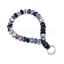 Resin Rondelle Bead with Polyester & Spandex Cord Phone Hand Strap Chains&nbsp;HJEW-TADJ0008