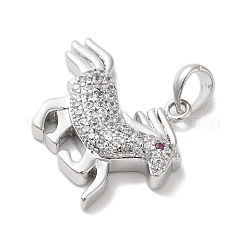 Brass Micro Pave Cubic Zirconia Pendants&nbsp;KK-Z073-17P