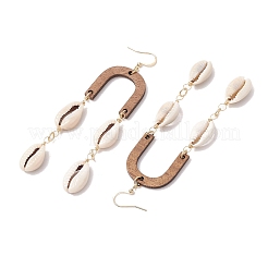 Natural Cowrie Shell Dangle Earrings&nbsp;EJEW-JE06344