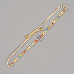Adjustable Nylon Cord Braided Bead Bracelets&nbsp;BJEW-C011-08E