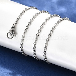 Tarnish Resistant Classic Plain 304 Stainless Steel Mens Womens Cable Chain Necklace Making&nbsp;STAS-P045-01P