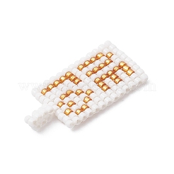 Beaded Rectangle with Word Love Charms&nbsp;PALLOY-MZ01086-01