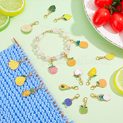 60Pcs 30 Styles Alloy Enamel Fruit Pendant Decorations&nbsp;HJEW-ME00068