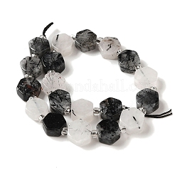 Natural Black Rutilated Quartz Beads Strands&nbsp;G-P534-A04-01
