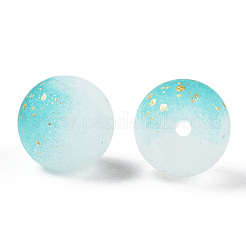 Frosted Baking Paint Crackle Glass Beads with Glitter Powder&nbsp;LS-DGLA-T004-01G