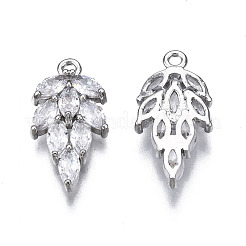 Brass Inlaid Clear Cubic Zirconia Pendants&nbsp;X-ZIRC-S069-013P