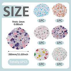 6Pcs 6 Styles EVA Waterproof Shower Caps&nbsp;AJEW-TAD0001-04