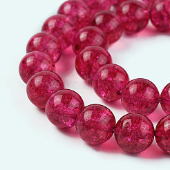 Dyed Round Natural Crackle Quartz Beads Strands&nbsp;G-K084-10mm-02A