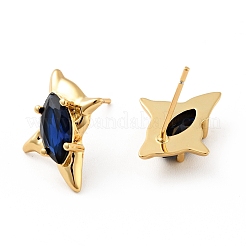 Cubic Zirconia Star Stud Earrings&nbsp;EJEW-G297-26G
