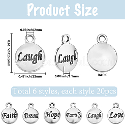 120Pcs 6 Styles Tibetan Style Alloy Pendants&nbsp;PALLOY-SC0004-39